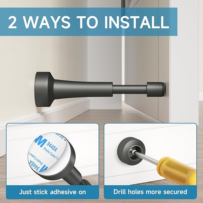 2PCS Spring Door Stoppers for Wall - Image 3
