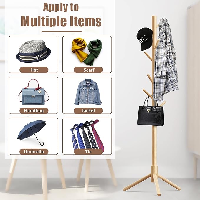 Haddockway Wooden Coat Rack Stand - Image 6
