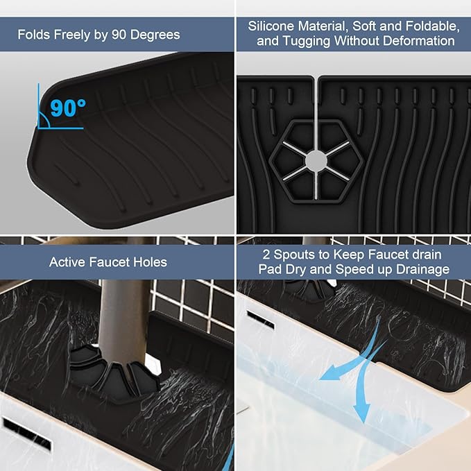 Faucet Guard - 90 Foldable Drain Mat - Image 5