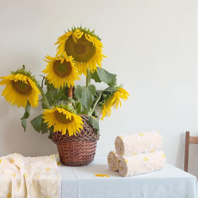 2 Pack Sunflower Hand Towels for Bathroom 14 x 29 in Spring Floral Flower - Image 5