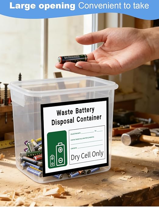 2 Pack Battery Disposal Container, Used Battery Containers - Image 6