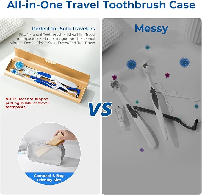 Wider Aluminum Toothbrush Travel Case, Portable Travel Toothbrush Holder - Image 6