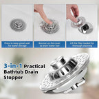 Universal Bathtub Drain Stopper Shower Drain Hair Catcher - Image 3