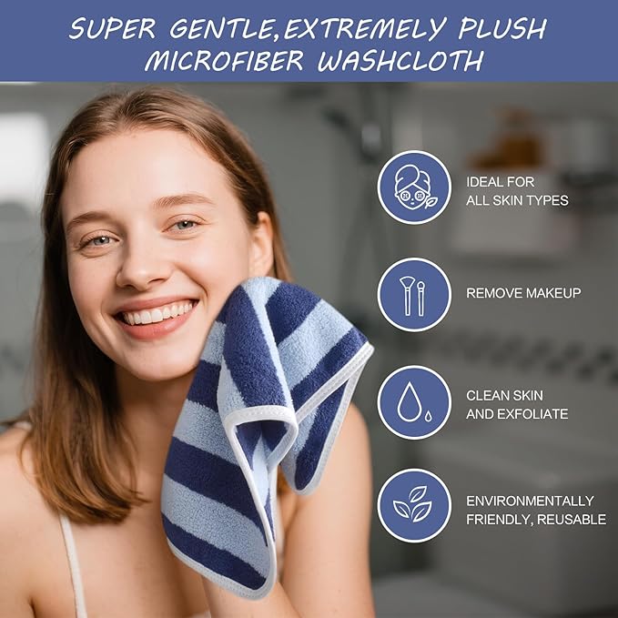 SINLAND Microfiber Facial Cloths Fast Drying Washcloth 12inch x 12inch - Image 4