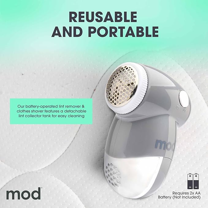 MOD 2 Pack Portable Fabric Shaver and Lint Remover, Reusable Pet Hair Remover - Image 3