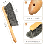 Patelai 2 Pieces Wooden Bench Brushes Fireplace Brush Natural Fiber Bench Soft - Image 2