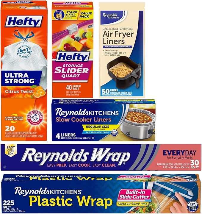 Reynolds Kitchen Bundle, Slow Cooker Liners, Kitchen Air Fryer Liners, Ultra by ReynoldsConsumerProducts