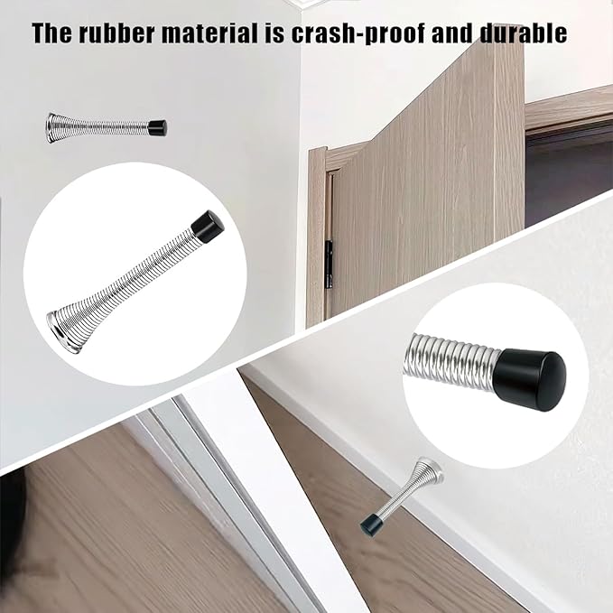 20 PCS Black Door Stop Caps, 0.39 Inch Rubber Tips, Door Stopper Protection - Image 5