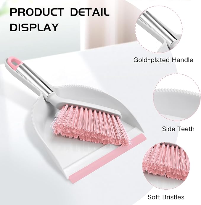 NACENA Mini Broom and Dustpan Set, Small Dust Pan and Brush Set - Image 5