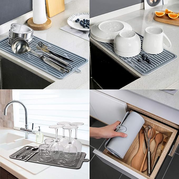 Dish Mat Silicone Dish Drying Mats Works - Image 8