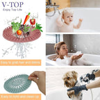 Shower Drain Hair Catcher Tub Stopper, V-TOP Drain Cover - Image 6