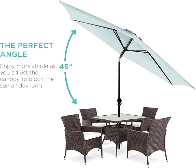Best Choice Products 10ft Outdoor Table Compatible Steel Polyester Market Patio Umbrella w/Crank and Easy Push Button Tilt - Image 2