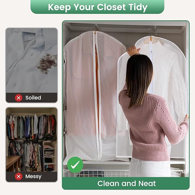 12 Pack Garment Bags for Hanging Clothes - Image 6