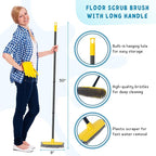 Deck Brush with Long Handle, Floor Scrub Broom - Image 2