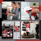 Boyiee Set of 6 Red Black Grey White Kitchen Towels Modern Geometric Dish Hand - Image 5