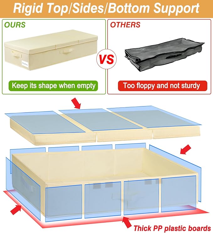 Large Wedding Dress Preservation Box, 2 Pack Underbed Storage Containers - Image 4