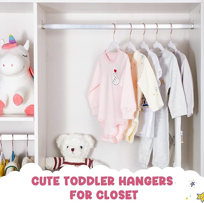 HOUSE DAY Velvet Baby Hangers for Closet, Kids Hangers Velvet 60 Pack, Non Slip - Image 5