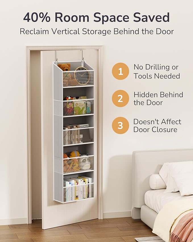 ULG Clear Over The Door Organizer 5-Tier Hanging Storage - Image 6