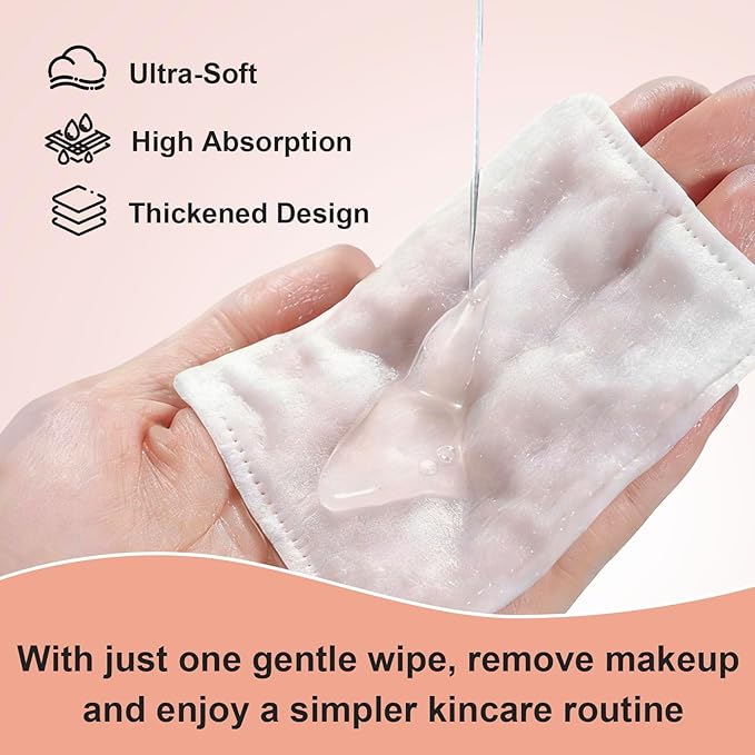 Premium Pure Cotton Pads 300 Count, Soft & Lint-Free Upgraded Edge Stitching - Image 4