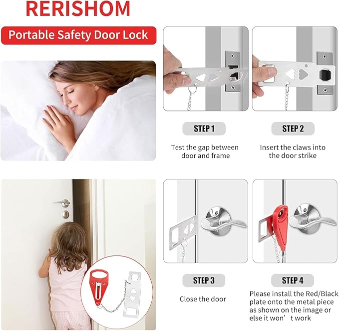 Portable Door Lock Extra Lock for Additional Privacy and Safety in Home - Image 4