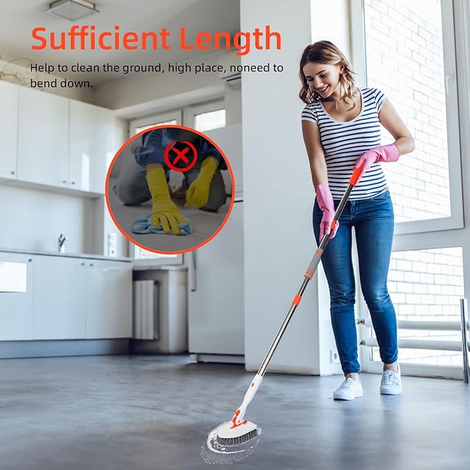 Floor Scrub Brush 3 in 1 Tub Tile Floor Scrubber Brush - Image 7