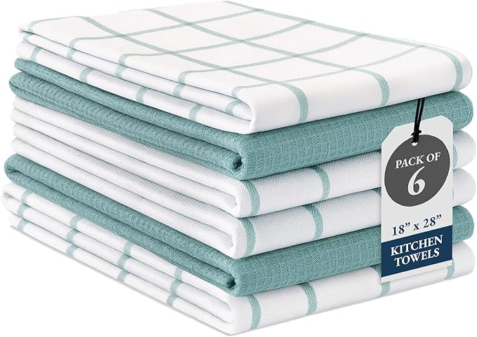 LANE LINEN Cotton Kitchen Towels and Dish Cloths Set, Quick-Drying Dish Towel by LaneLinen