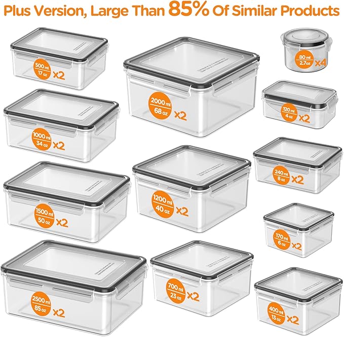 52 Piece Airtight Food Storage Containers Set - Image 2