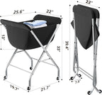 ELYKEN Laundry Cart with Wheels, 33”H Easy Rolling Laundry Hamper with - Image 5