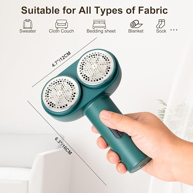 Fabric Shaver, Handzee Electric Lint Shaver, Dual Motor Sweater Shaver - Image 5