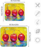 Red Apple On Yellow Background Dish Drying Mat - Image 3