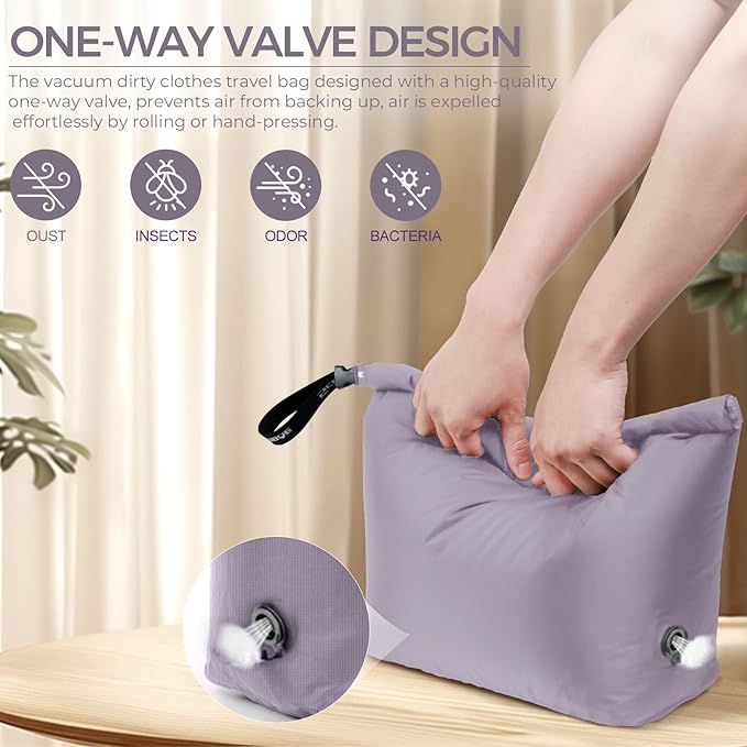 Travel Laundry Bag, Vacuum Compression Dirty Clothes Travel Bag Waterproof Wet - Image 4