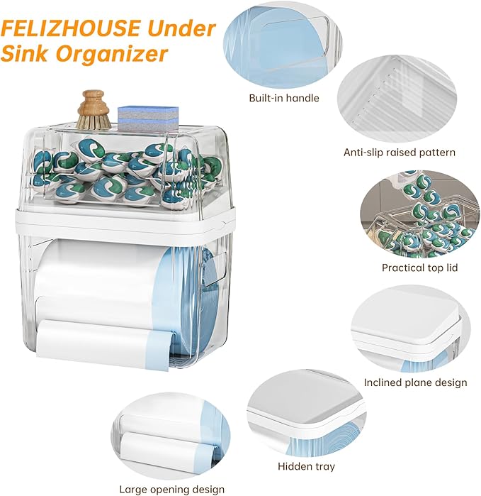 2-in-1 Trash Bag Holder Laundry & Dishwasher Pods Container, Garbage Bag - Image 7