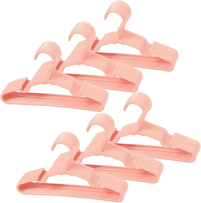 60 pcs Pink Baby Nursery Closet Hangers, Non-Slip Laundry Infant Pant Hanger by VIIBASE