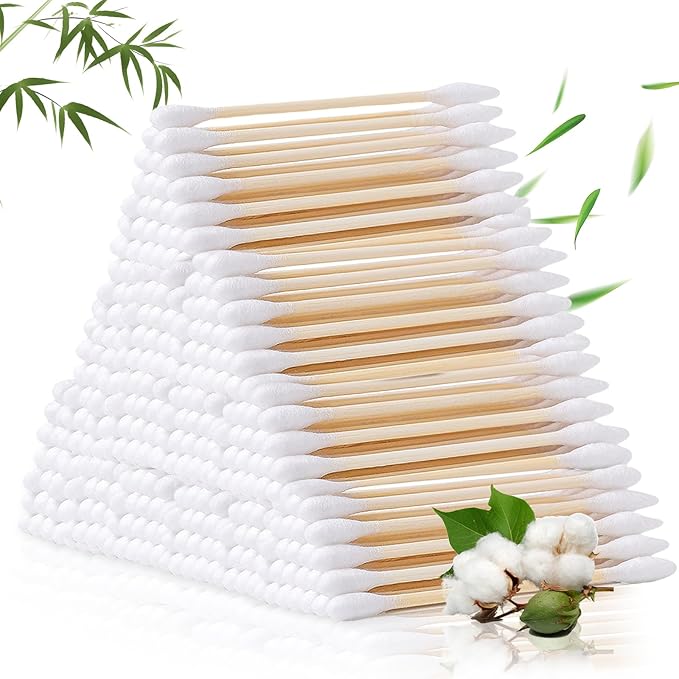 Bamboo Cotton Swabs 1000 Count, Organic Cotton Swabs by CenYouful
