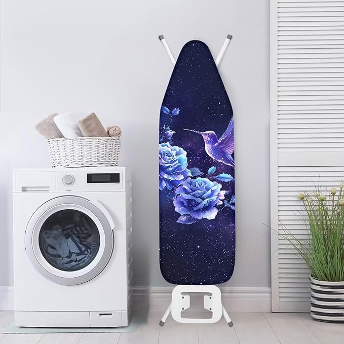 Purple Hummingbird Rose Ironing Board Cover and Pad Rooster Pattern Extra Wide - Image 4