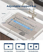 Nacial 2-in-1 Small Dish Drying Rack Fits 14''–21.8'' Sink, Dish Drainers - Image 3