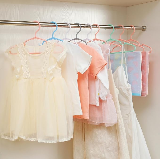 40 pcs White Baby Nursery Closet Hangers, Non-Slip Laundry Infant Pant Hanger - Image 6