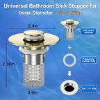Sink Stopper Hair Catcher, Pop-up Sink Drain Strainer - Image 3
