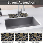 2PCS 15" X 5.5" Kitchen Sink Splash Guard Faucet Mat Floral Flower Super - Image 3