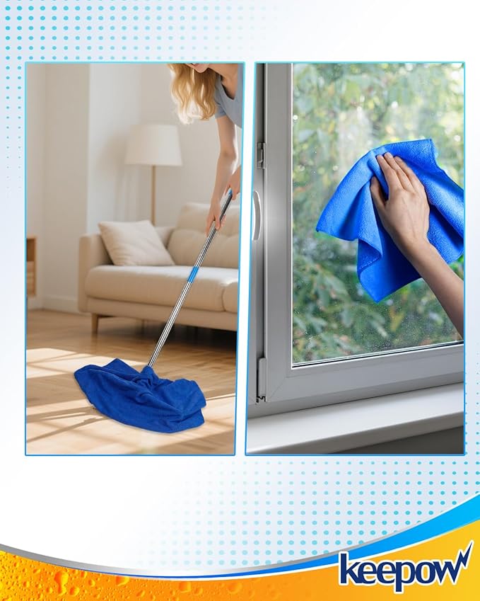 KEEPOW 4PCS Extra Large Microfiber Cleaning Clothes, Washable Reusable - Image 4