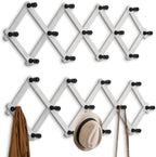 WGFKVAS 2 Pack Expandable Coat Rack, Accordion Wall Hanger, Wooden Hat Rack by WGFKVAS