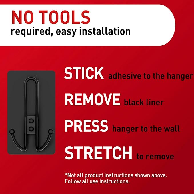 Command X-Large Matte Black Triple Hook, 1 Hook, 3 Strips, Damage-Free Hanging - Image 4