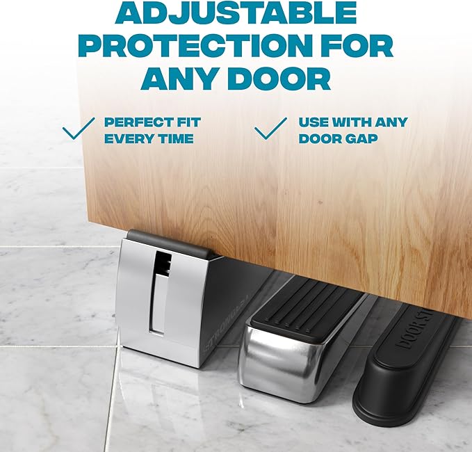 Strongest Home XL Adjustable Chrome Door Stopper - Image 3
