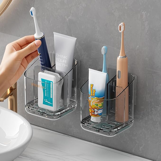 Toothbrush Holders for Bathrooms, 3 Slots Detachable Electric Toothbrush Holder by VNYIFAN