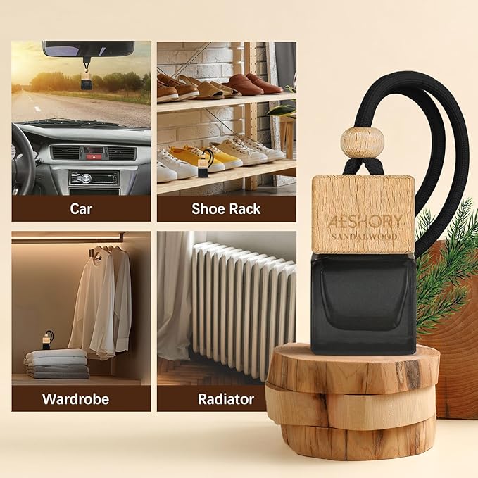 Aeshory Car Air Freshener Hanging 3 Pack – Wood Car Freshener - Image 6