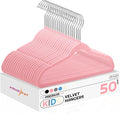 HOUSE DAY 14 Inch Kids Velvet Hangers 50 Pack, Durable Big Kids Hangers by HOUSEDAY