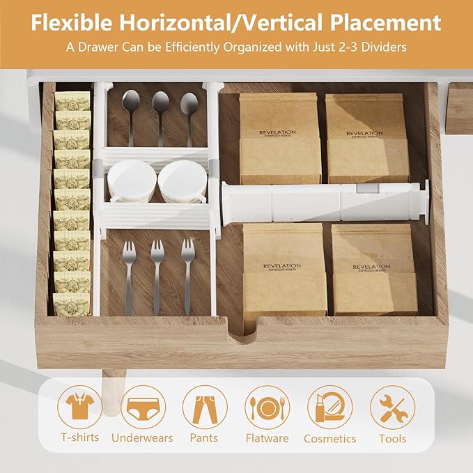 KABUM Upgrade Adjustable Drawer Divider Organizer Clothes Dresser Organizer - Image 7