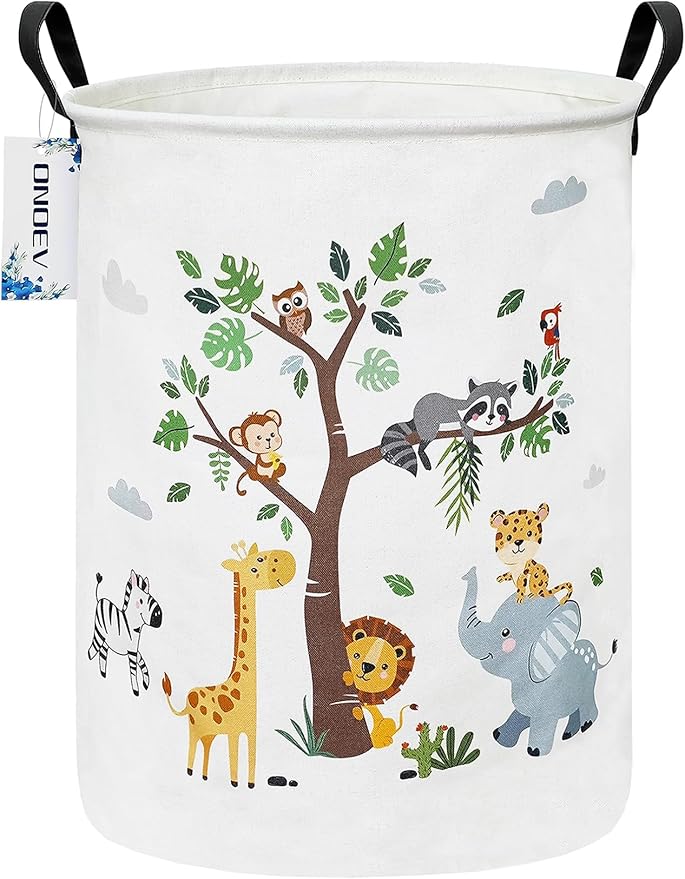 Round waterproof laundry basket, foldable storage basket, laundry Hampers by ONOEV