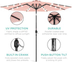 Best Choice Products 10ft Solar Polyester LED Lighted Patio Umbrella w/Tilt Adjustment and UV-Resistant Fabric - Image 5