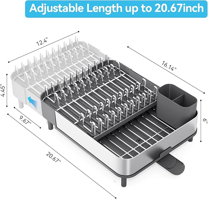 Dish Drying Rack, 304 Stainless Steel Dish Drainer - Image 7
